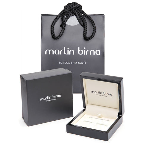 Atlantic Salmon Leather Cufflinks Black-Tone ▪ White - Marlín Birna Ltd. 
