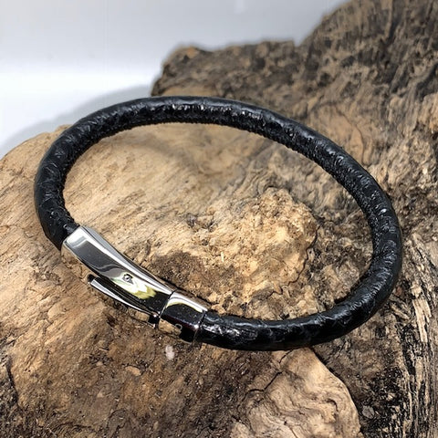 Atlantic Salmon Leather Cord Bracelet ▪ Black