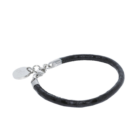 Atlantic Salmon Leather Single Cord Bracelet ▪ Black - Marlín Birna Ltd. 