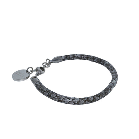 Atlantic Salmon Leather Single Cord Bracelet ▪ Gray