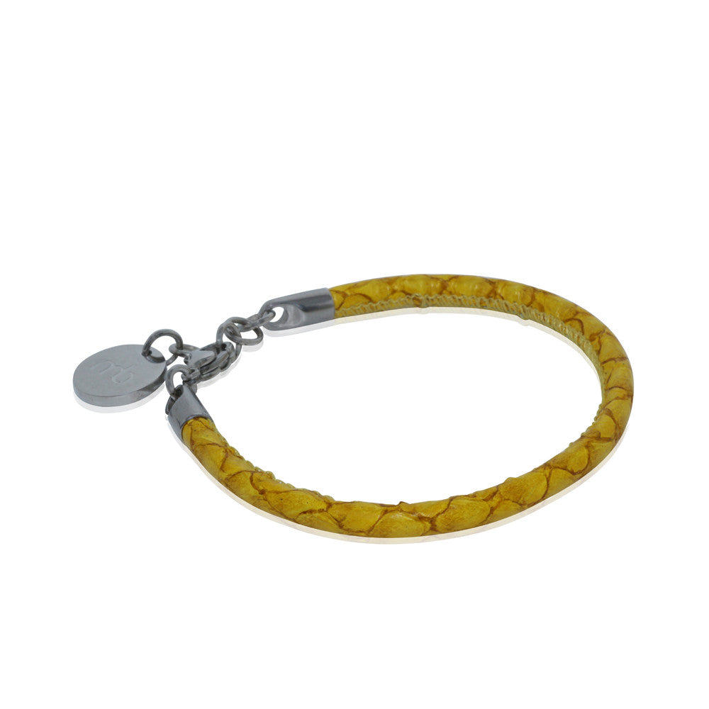 Atlantic Salmon Leather Single Cord Bracelet ▪ Yellow - Marlín Birna Ltd. 