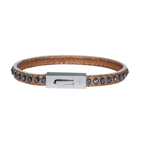 Genuine Leather Bracelet w/Zirconia ▪ Bonze - Marlín Birna Ltd. 