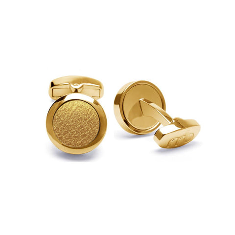 VEGAN Cufflinks ▪ Piñatex Pineapple Leaf Fibres ▪ Gold - Marlín Birna Ltd. 