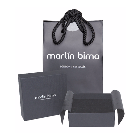 Genuine Leather Bracelet w/Zirconia ▪ Blue - Marlín Birna Ltd. 