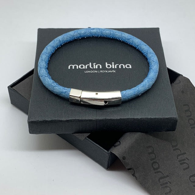 Collins | 1/4 (6 mm) Navy Blue Leather Wrap Around Bracelet