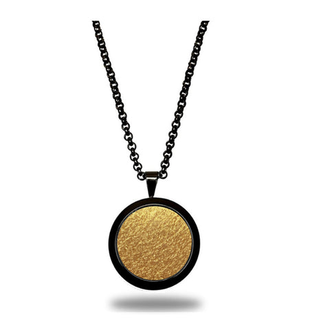 VEGAN Pendant ▪ Piñatex Pineapple Leaf Fibres ▪ Black and Gold - Marlín Birna Ltd. 