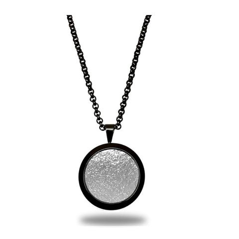 VEGAN Pendant ▪ Piñatex Pineapple Leaf Fibres ▪ Black and Silver - Marlín Birna Ltd. 